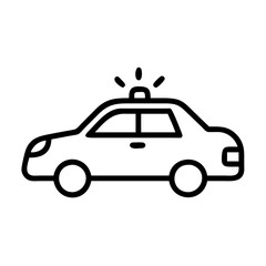 Police Car Icon for Law Enforcement and Security Themes