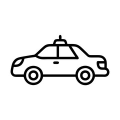 Police Car Icon for Law Enforcement and Security Themes