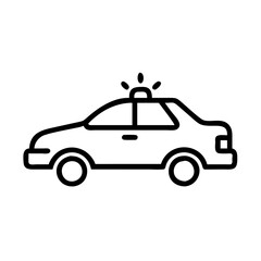 Police Car Icon for Law Enforcement and Security Themes