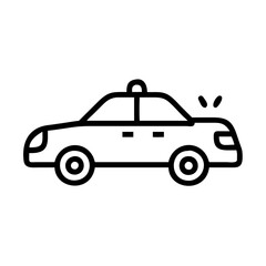 Police Car Icon for Law Enforcement and Security Themes