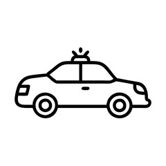 Police Car Icon for Law Enforcement and Security Themes