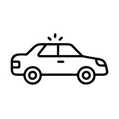 Police Car Icon for Law Enforcement and Security Themes