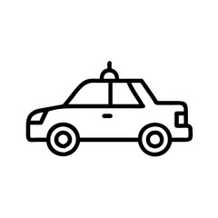 Police Car Icon for Law Enforcement and Security Themes