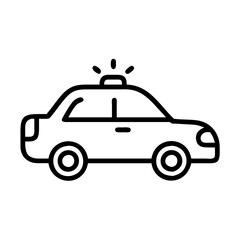 Police Car Icon for Law Enforcement and Security Themes