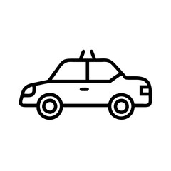 Police Car Icon for Law Enforcement and Security Themes