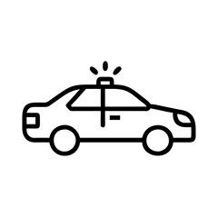 Police Car Icon for Law Enforcement and Security Themes