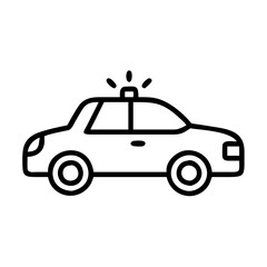 Police Car Icon for Law Enforcement and Security Themes