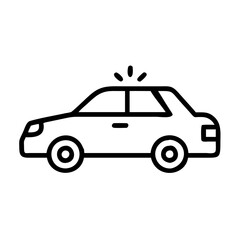 Police Car Icon for Law Enforcement and Security Themes