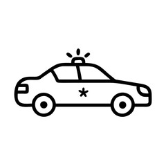 Police Car Icon for Law Enforcement and Security Themes