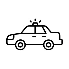 Police Car Icon for Law Enforcement and Security Themes