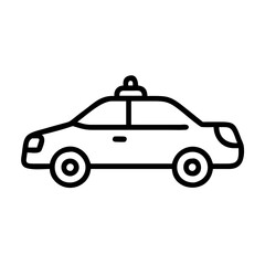 Police Car Icon for Law Enforcement and Security Themes