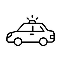 Police Car Icon for Law Enforcement and Security Themes