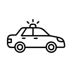 Police Car Icon for Law Enforcement and Security Themes