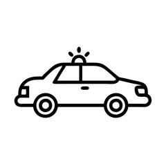 Police Car Icon for Law Enforcement and Security Themes