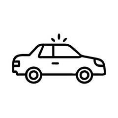 Police Car Icon for Law Enforcement and Security Themes