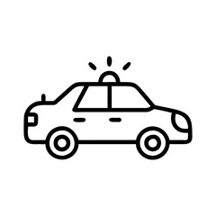 Police Car Icon for Law Enforcement and Security Themes