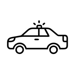 Police Car Icon for Law Enforcement and Security Themes