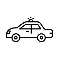Police Car Icon for Law Enforcement and Security Themes