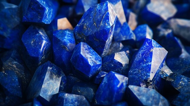 An Enchanting Background of Lapis Lazuli Crystals Radiating Calmness and Sophistication for Visual Appeal