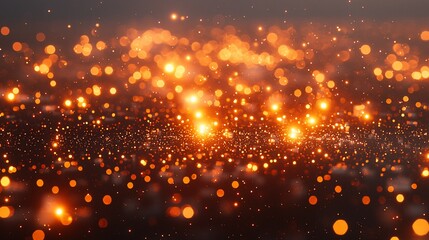 Obraz premium A mesmerizing display of glowing particles creating a magical atmosphere at dusk