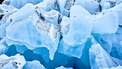 Obraz premium Glacial Ice Formation Blue Hues Winter Landscape
