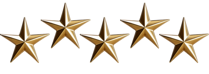 isolated 5 golden stars raiting