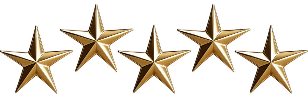 isolated 5 golden stars raiting