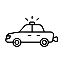 Police Car Icon for Law Enforcement and Security Themes