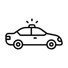 Police Car Icon for Law Enforcement and Security Themes