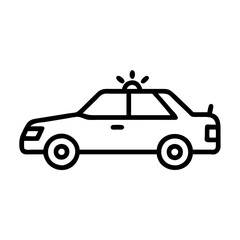 Police Car Icon for Law Enforcement and Security Themes
