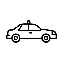 Police Car Icon for Law Enforcement and Security Themes