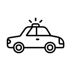 Police Car Icon for Law Enforcement and Security Themes