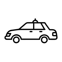 Police Car Icon for Law Enforcement and Security Themes