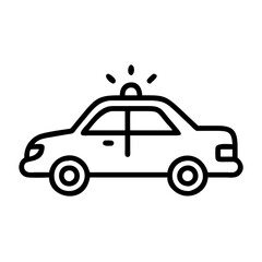 Police Car Icon for Law Enforcement and Security Themes