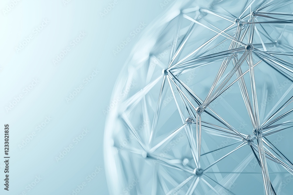 Poster Minimalist abstract digital network structure symbolizing connection, communication, technology, big data, and futuristic global interactions, Generative AI