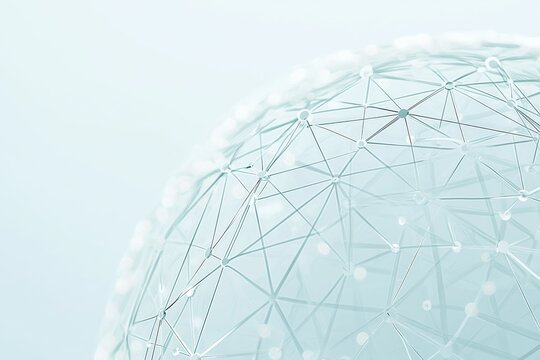 Minimalist abstract digital network structure symbolizing connection, communication, technology, big data, and futuristic global interactions, Generative AI