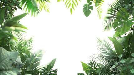 white empty blank background with plants 3d render illustration. 3D Illustration