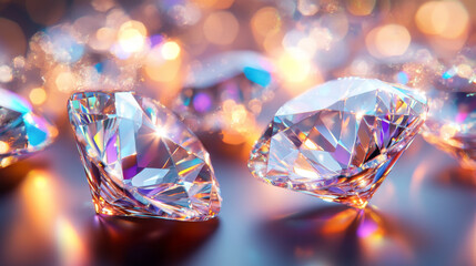 Photo of shiny objects up close, reflecting light and color 3d render illustration. 3D Illustration