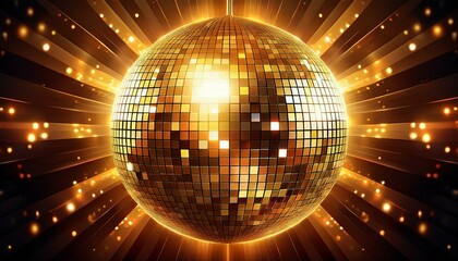 shiny gold disco ball