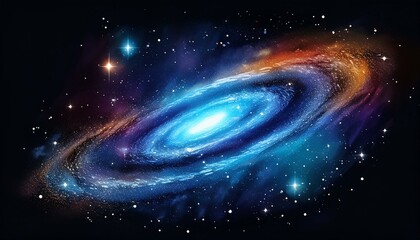 Obraz premium blue galaxy with bright stars and colorful dust clipart transparent