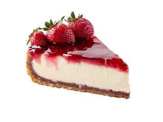 piece of cheese cake isolated on transparent background