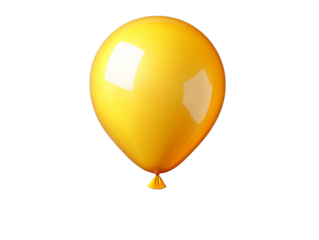 yellow balloon isolated on transparent background