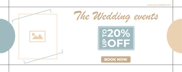 Wedding events banner design illustration template
