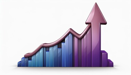 upward arrow graph rising 3d clipart transparent
