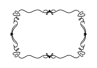 Vector Decorative frame design with hearts and swirls perfect for invitations or greeting cards.