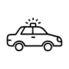 Police Car Icon for Law Enforcement and Security Themes