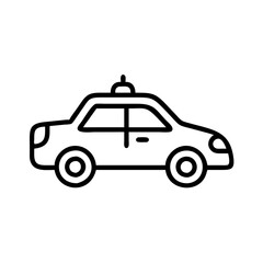 Police Car Icon for Law Enforcement and Security Themes