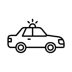 Police Car Icon for Law Enforcement and Security Themes
