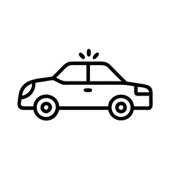 Police Car Icon for Law Enforcement and Security Themes