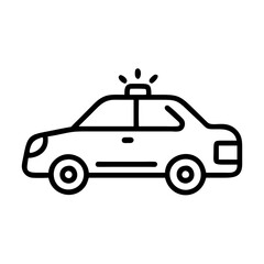 Police Car Icon for Law Enforcement and Security Themes